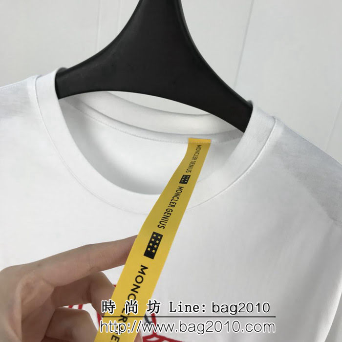 MONCLER蒙口 19春夏新款 頭像系列限量版 刺繡頭像小章仔 白色雙股純棉 男款短袖 ydi2151